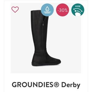 Groundies barefoot leather boots, 41, 9.5 black Derby, winter …